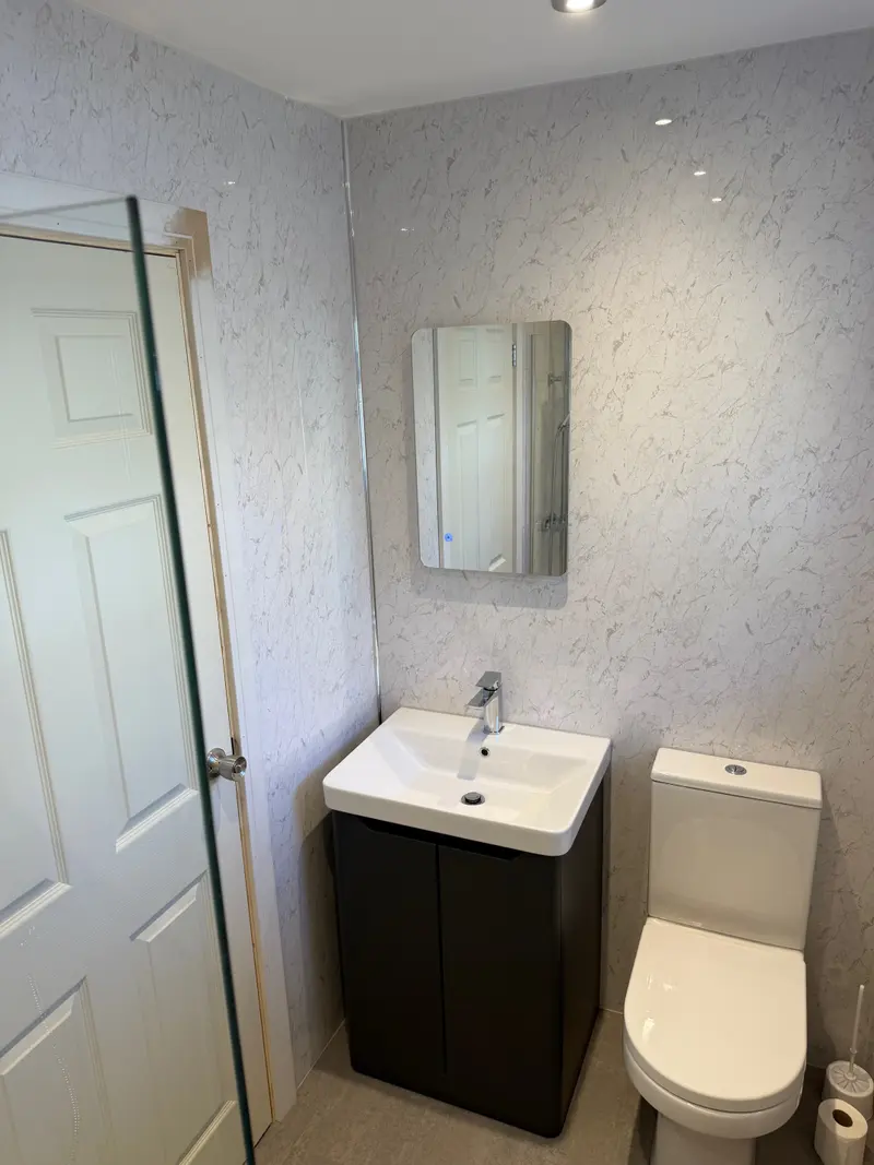 Washroom in Armison’s Bedworth garage conversion