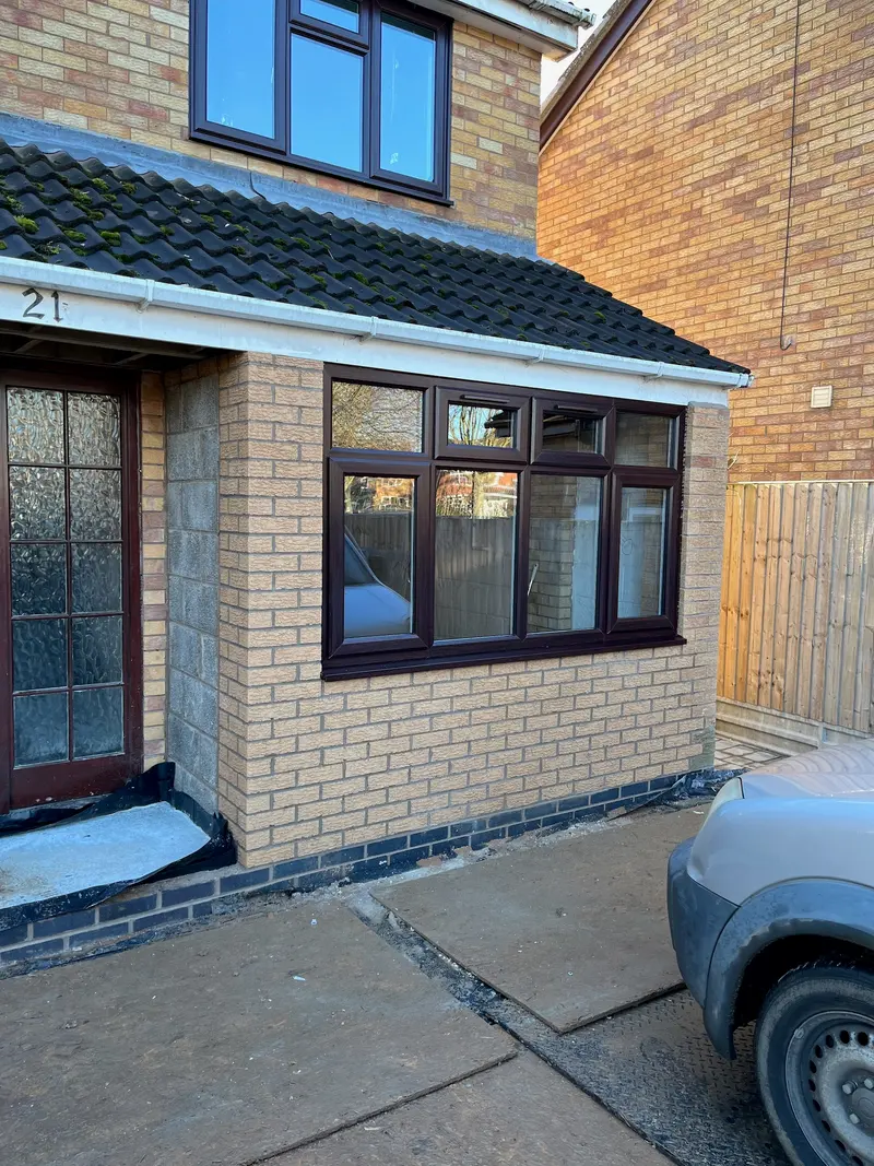 Leicester Forest East: New windows and brickwork