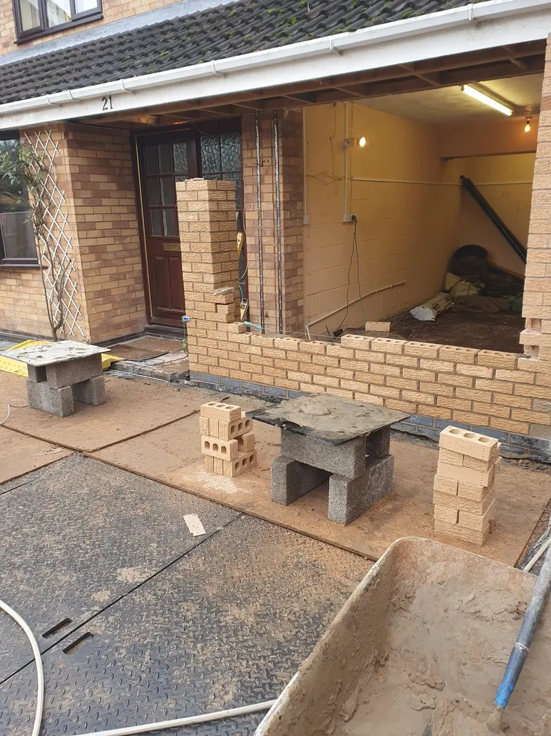 Leicester Forest East: During: building the new frontage