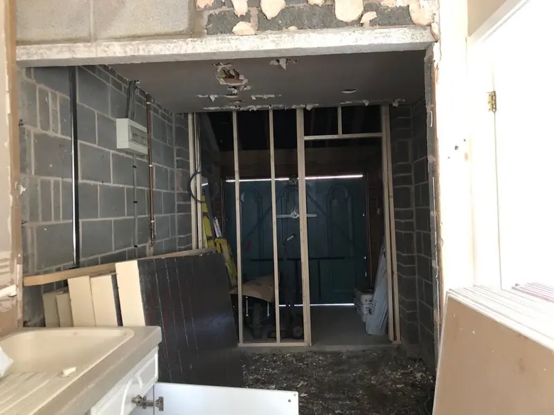 Oadby: During: the new room taking shape